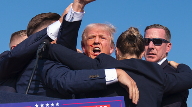 The moment Donald Trump was shot at a rally